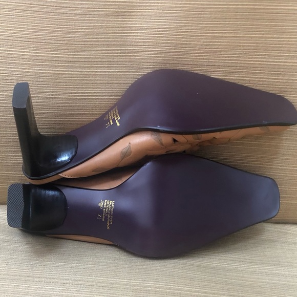 Fall Leather Cut out Pointed Toe Square Toe Vintage Heels Mules Y2K - Picture 6 of 7